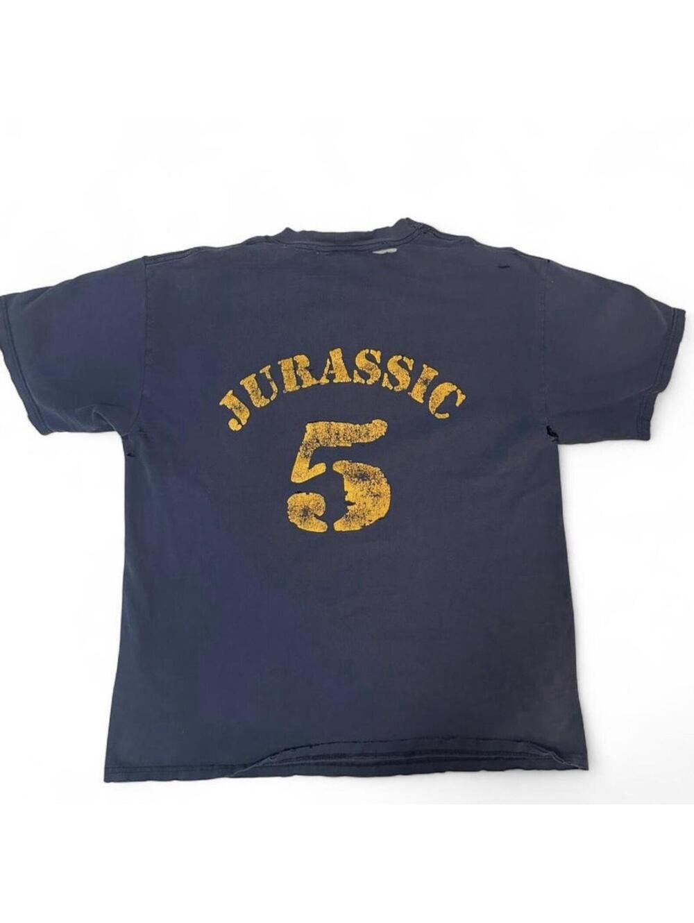 Jurassic 5 Vintage Band Graphic T-Shirt Navy Yellow Men's Size L